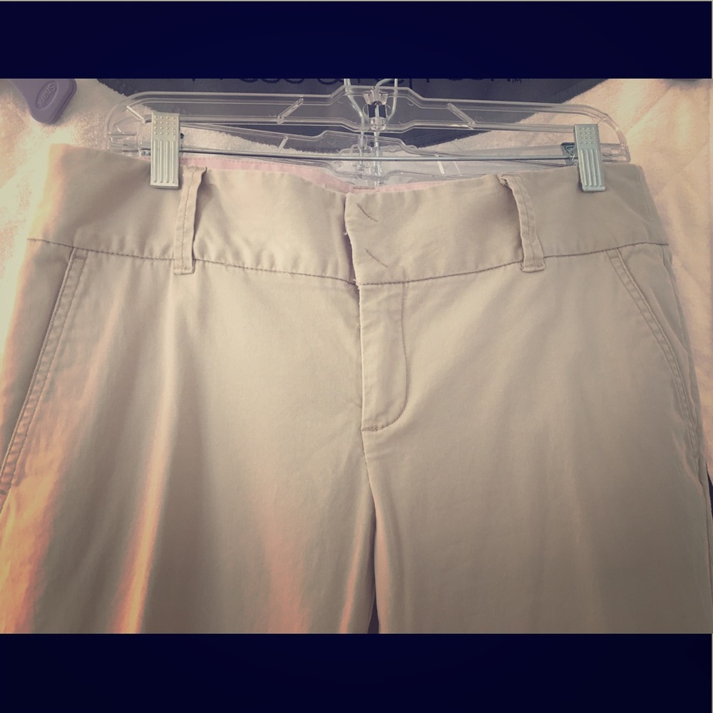 Khaki wide leg long pants